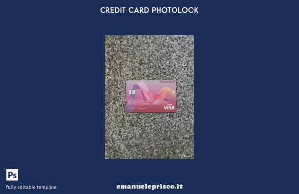 modello frontale photolook con carta visto bancario Addiko stile verificato Bosn