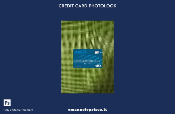 modello frontale photolook con carta visto bancario Australia Anz in stile verif