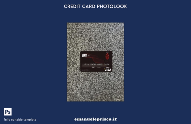 modello frontale photolook con carta visto bancario Bahrain Al Salam in stile ve