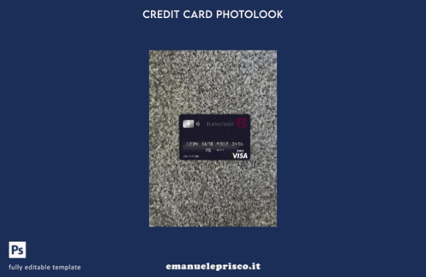 modello frontale photolook con carta visto bancario Barbados Butterfield in stil