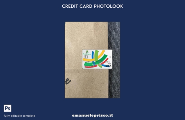modello frontale photolook con carta visto bancario Barbados First Citizens in s