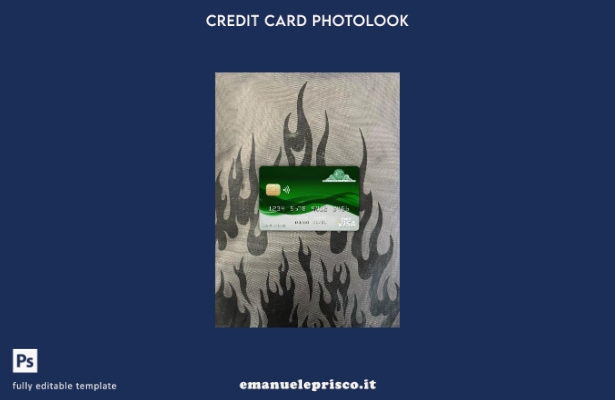 modello frontale photolook con carta visto bancario Comore Sanduk stile verifica