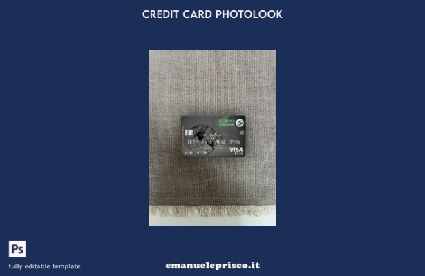 modello frontale photolook con carta visto infinito Tunisia Amen Bank stile veri