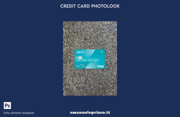 modello frontale photolook della carta di debito Visa Argentina BBVA in stile ve
