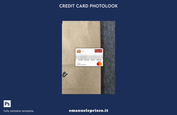 modello frontale photolook della carta di debito master della banca di credito y