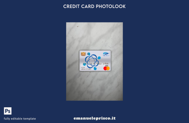 modello frontale photolook della carta di debito principale della banca Progreso
