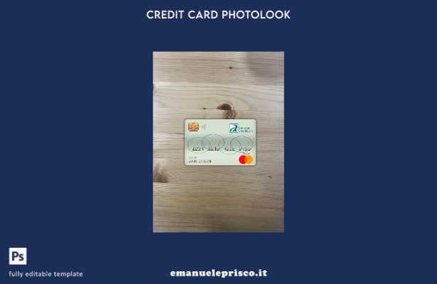 modello frontale photolook della carta di debito principale della banca atlantic