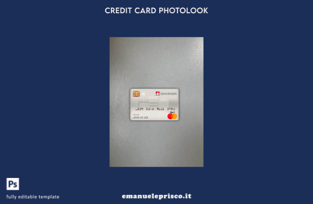 modello frontale photolook della carta di debito principale della banca del Banc