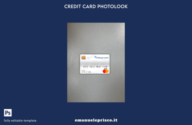 modello frontale photolook della carta di debito principale della banca di cacci