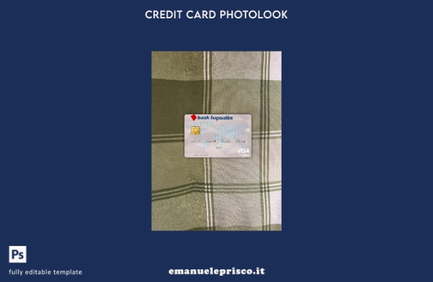 modello frontale photolook della carta di debito visto Israel Bank Hapoalim in s
