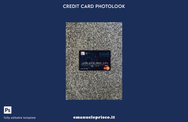 modello frontale photolook della carta master Benin Ecobank stile verificato