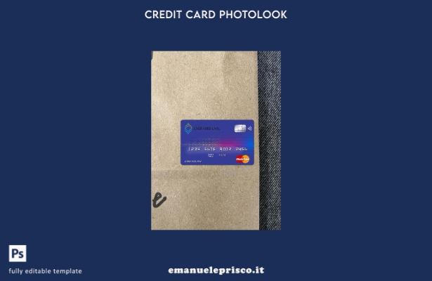 modello frontale photolook della carta principale Amrahbank stile verificato del