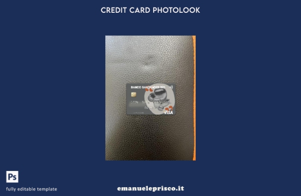 modello frontale photolook della carta visto Argentina Banco Santander Río stile