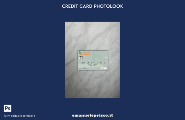 modello frontale photolook della carta visto Honduras Banco de Occidente stile v