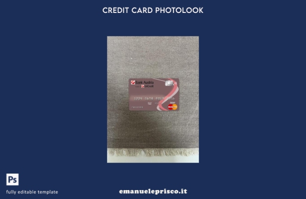 modello frontale photolook della master card Austria Bank Austria stile verifica