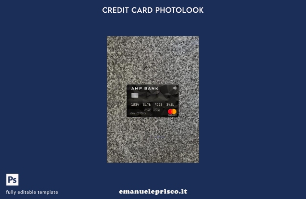 modello frontale photolook mastercard Australia AMP Bank stile verificato