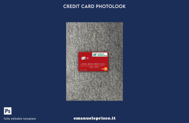 modello frontale photolook mastercard Francia Credit Agricole Bank stile verific
