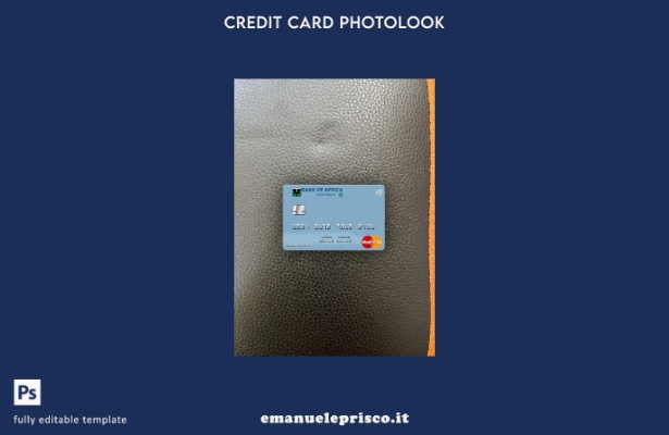 modello frontale photolook mastercard Madagascar Bank of Africa in stile verific