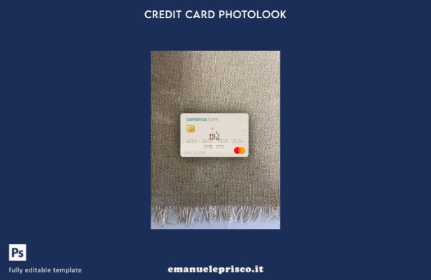 modello frontale photolook mastercard USA Comerica Bank in stile verificato