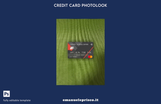 modello frontale photolook mastercard USA Credit Suisse Bank in stile verificato