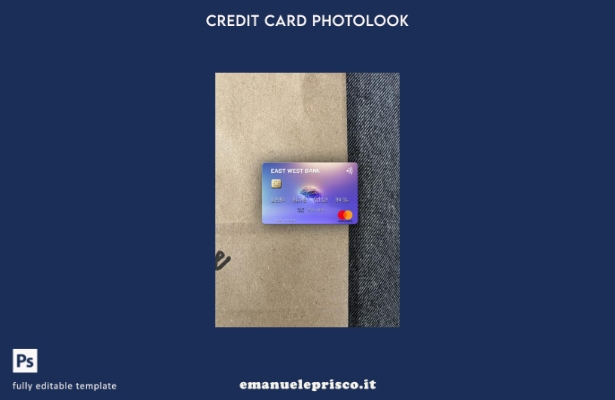 modello frontale photolook mastercard USA East West Bank in stile verificato