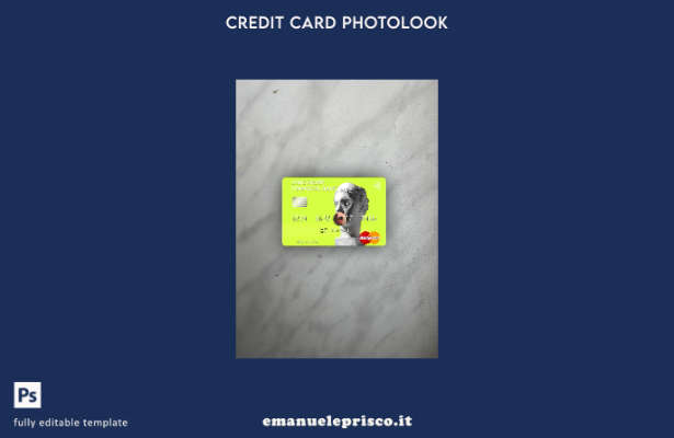 modello frontale photolook mastercard USA Synchrony Financial Bank in stile veri