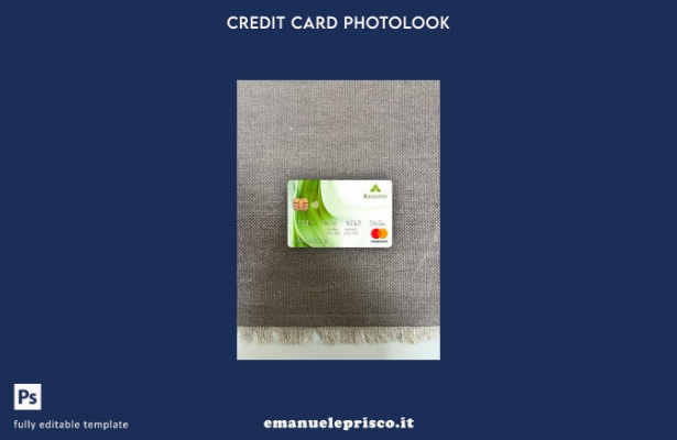 modello frontale photolook mastercard bancario delle regioni USA in stile verifi