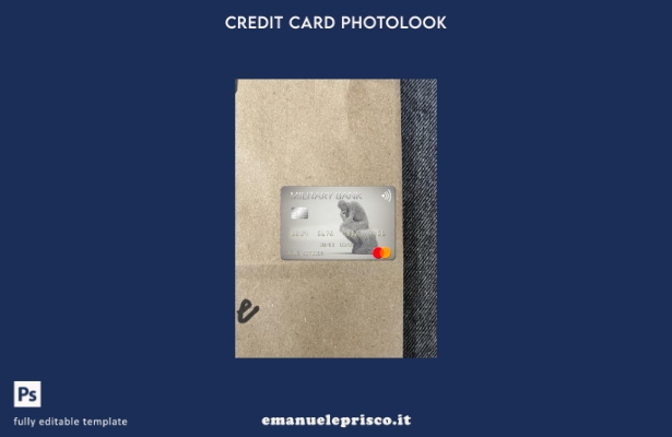 modello frontale photolook mastercard della Australian Military Bank in stile ve