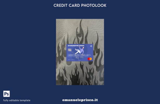 modello frontale photolook mastercard della Banca Ghazanfar stile verificato del