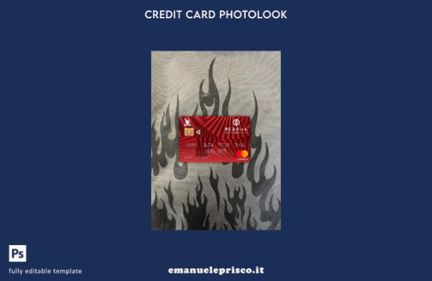modello frontale photolook mastercard della Banca di Cina in stile verificato