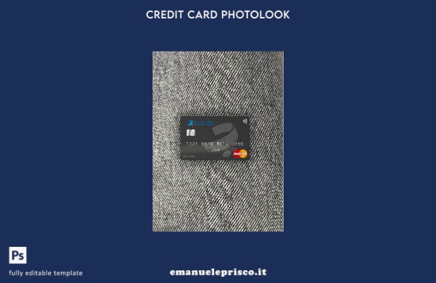 modello frontale photolook mastercard della Kuwait Burgan Bank in stile verifica