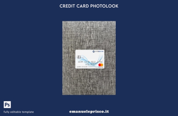 modello frontale photolook mastercard della banca AFB stile verificato