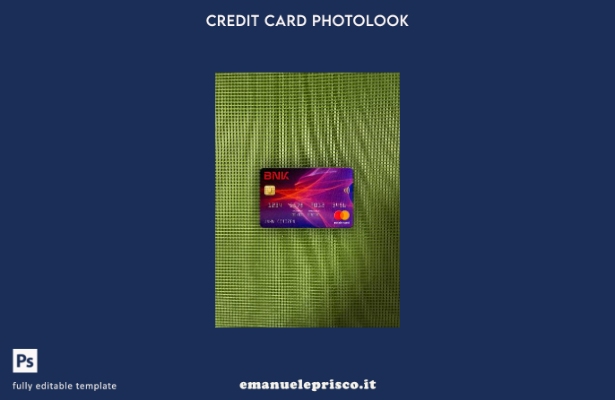 modello frontale photolook mastercard della banca BNK in stile verificato della