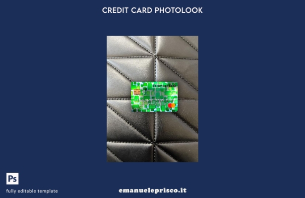 modello frontale photolook mastercard della banca USA Heritage in stile verifica