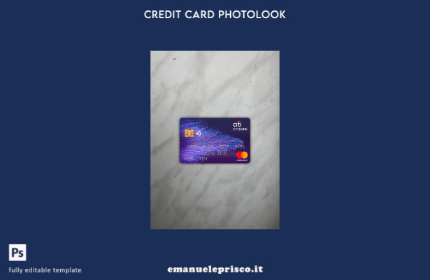 modello frontale photolook mastercard di Hong Kong Citibank in stile verificato