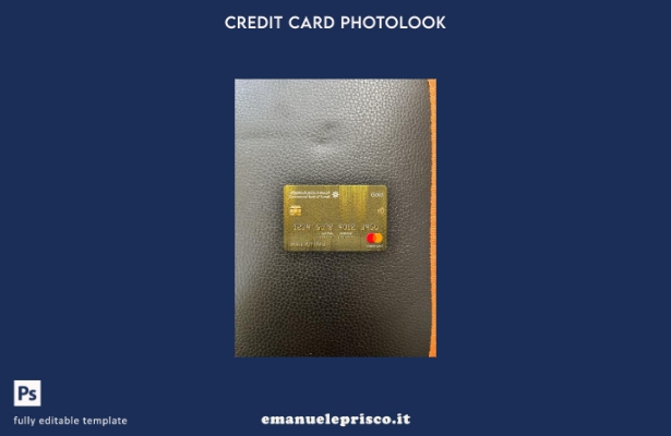 modello frontale photolook oro mastercard della Kuwait Commercial Bank in stile
