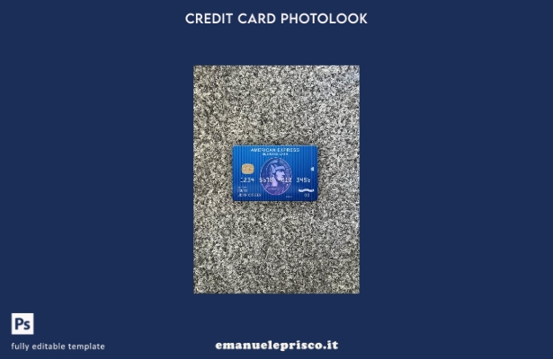 modello frontale photolook per biglietti da visita AMEX della banca ipotecaria U