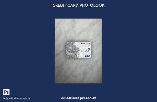 modello frontale photolook per carta classica visto visto HSBC stile verificato