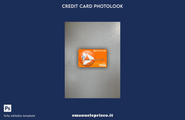 modello frontale photolook per carta di debito Visa USA PNC stile verificato