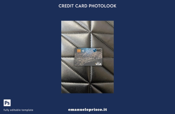 modello frontale photolook per carta di debito visto Banco BID della Repubblica