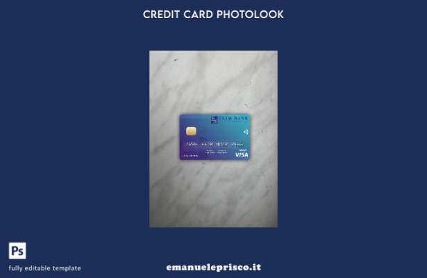 modello frontale photolook per carta di debito visto Gibuti Exim Bank in stile v