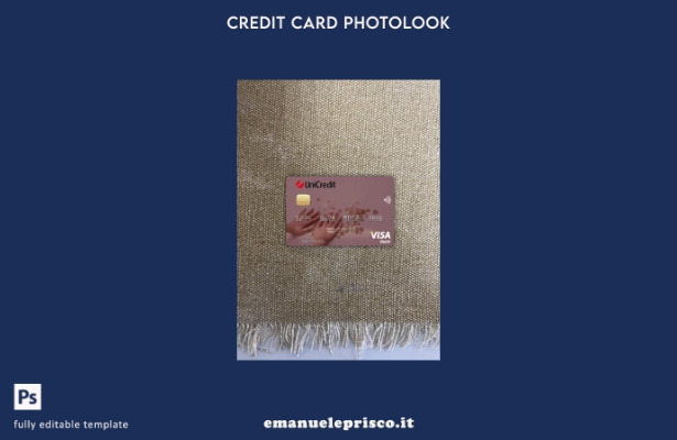 modello frontale photolook per carta di debito visto Italia UniCredit Bank stile
