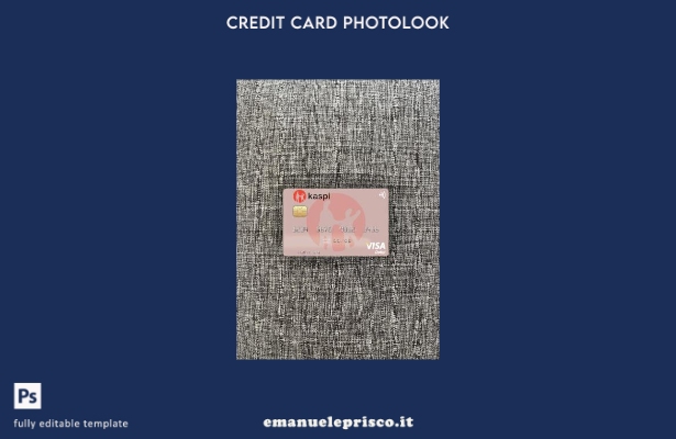 modello frontale photolook per carta di debito visto Kazakistan Kaspi Bank in st