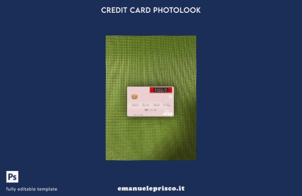 modello frontale photolook per carta di debito visto Perù Banco de Comercio stil