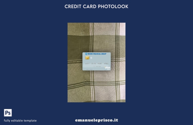 modello frontale photolook per carta di debito visto Woori Financial Group stile