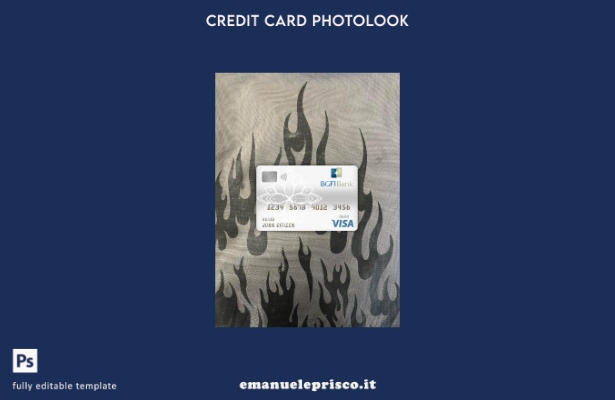 modello frontale photolook per carta di debito visto bancario Camerun BGFI in st