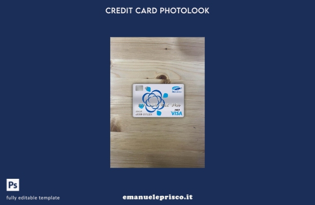 modello frontale photolook per carta di debito visto bancario Progreso stile ver