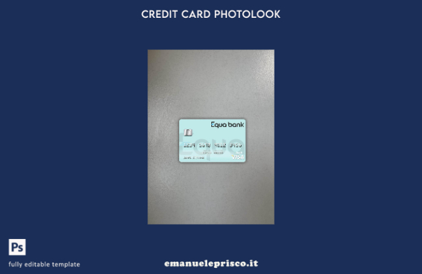 modello frontale photolook per carta di debito visto ceca Equa Bank in stile ver