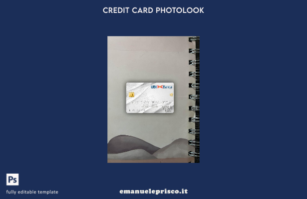 modello frontale photolook per carta platino visto bancario Italia UBI stile ver