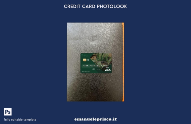 modello frontale photolook per carta visto Angola Comercial Bank in stile verifi